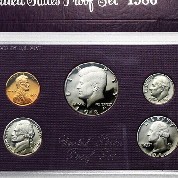 1986 Proof Set - 5 Coin Set Uncirculated - Picture 2 of 2